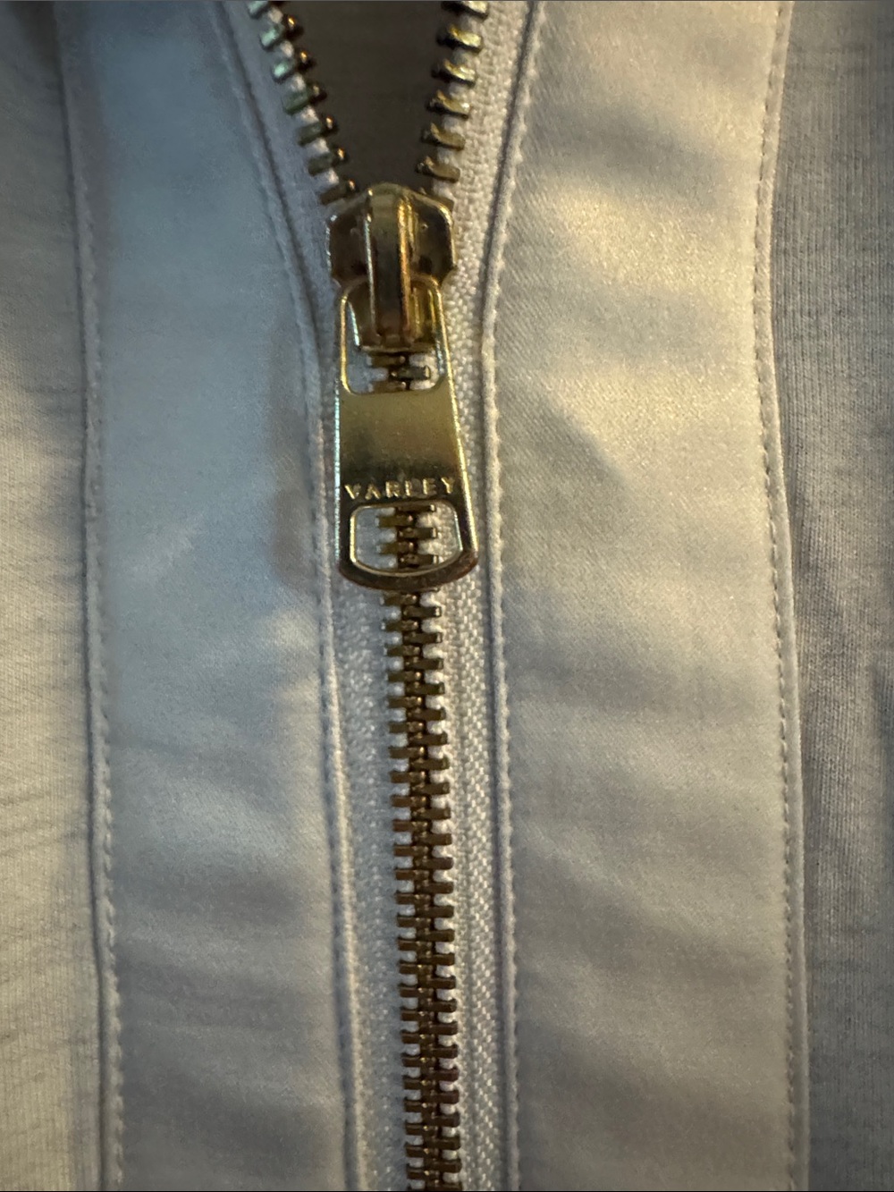 Varley Light Ivory Drawstring Zip Jacket with Gold Hardware - Picture 5 of 10